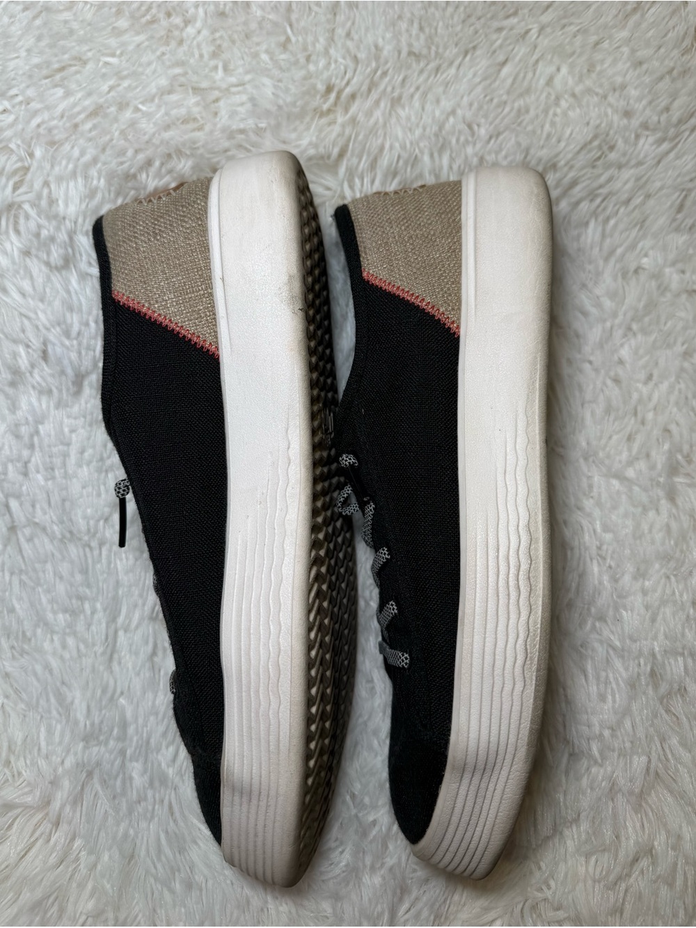 Hey Dude Cody Craft Linen Low Top Black Shoes Slip On Sneakers Womens 10W - Picture 4 of 8